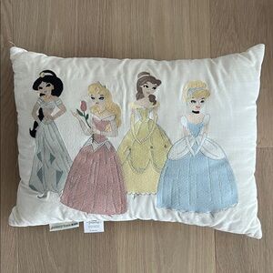 Pottery Barn Kids Princess Embroidered Disney Princess Pillow - Multicolor